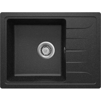 Single-bowl granite sink with drainer