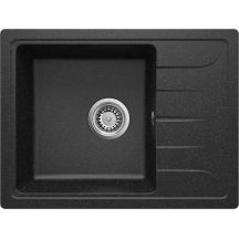 Single-bowl granite sink with drainer