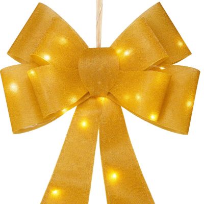 10. DECORATIVE BOW 60CM GOLD 25 LED