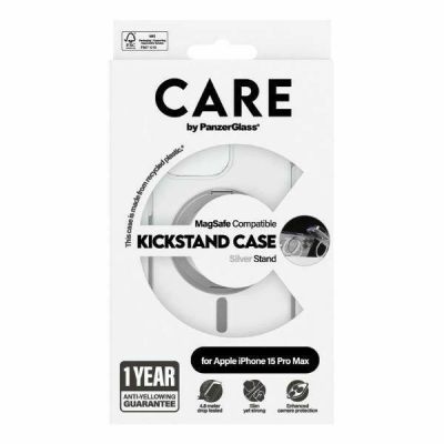 4. CARE by PanzerGlass Kickstand Case MagSafe for iPhone 15 Pro Max - silver