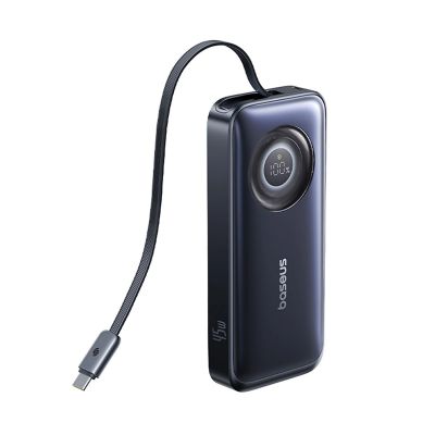 3. Baseus EnerCore CR11 10000mAh 45W Power Bank with Retractable USB-C Cable - Black