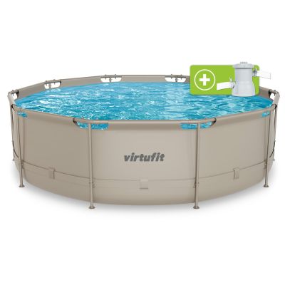 VIRTUFIT ROUND POOL 366 CM WITH FILTER PUMP BEIGE