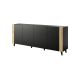FARO chest of drawers 200x42x82 black matt + craft oak
