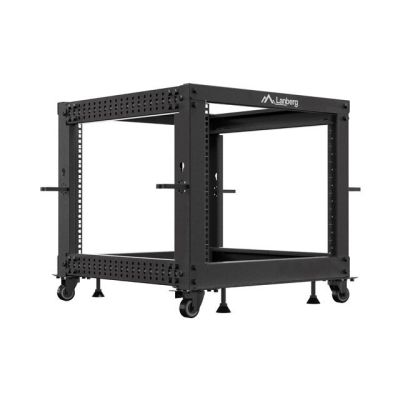 8. OPEN RACK 19" 9U 600X600-1100 ADJUSTABLE BLACK LANBERG