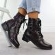 10. Women's burgundy ankle boots with buckle Rieker 75431-35