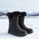10. Women's flat insulated snow boots black Potocki KI24322