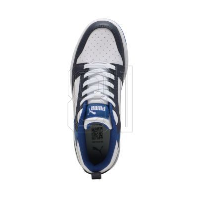 4. Puma Rebound V6 Lo Mid kids' shoes white and blue 393833 28