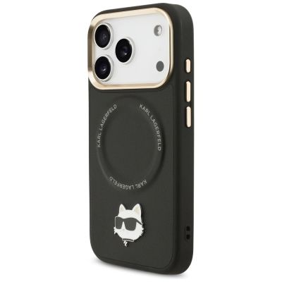 2. Karl Lagerfeld Big Strap Choupette Metal Logo MagSafe Case for iPhone 17 Pro Max - Black
