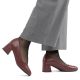7. Women's leather high-heeled pumps in burgundy Rieker 44750-35