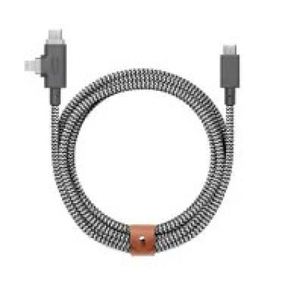 7. Native Union Belt Cable Duo Pro 240W USB-C - USB-C / lightning, 2.4 m (zebra)