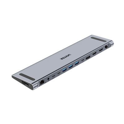 9. UNITEK KVM DOCKING STATION 2X HDMI, 1X DP 4K, USBC, MST, HDMI 2.0 WITH STAND