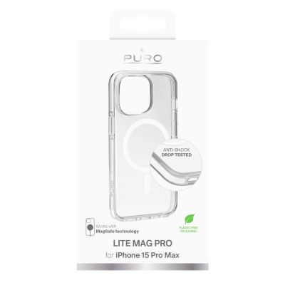 2. Puro Lite Mag Pro MagSafe Silicone Case for iPhone 15 Pro Max - Transparent