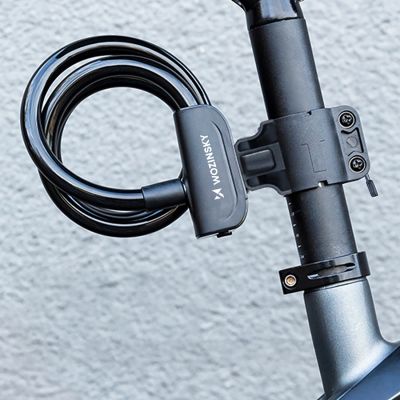 4. Wozinsky WPB-01R Portable Bike Lock with Anti-Theft Cable and 2 Keys for Electric Bikes and Motorcycles - Black