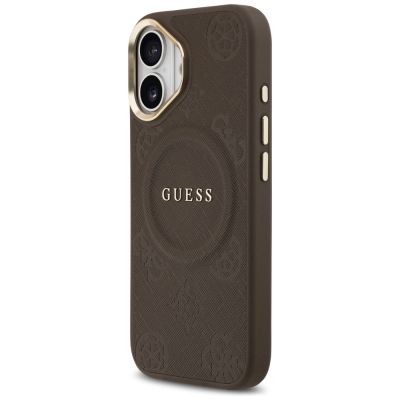 2. Guess Peony Hot Stamp MagSafe Case for iPhone 17 - Brown