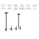 2. Ceiling mount for 2 LCD displays - Plastic, Aluminum, Steel, Silver - Screen size: 114.3-139.7 cm (45-55'')