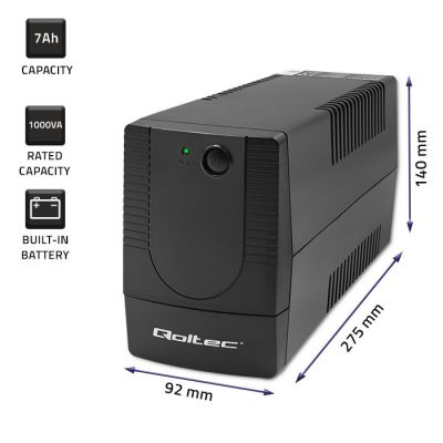 11. QOLTEC UPS LINE INTERACTIVE | MONOLITH | 1000VA | 600W