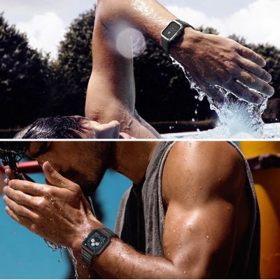 7. Protect Strap Band for Apple Watch 38/40/41mm Armored Case Strap - Black, Rose Gold