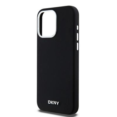 6. DKNY Liquid Silicone Small Metal Logo MagSafe Case for iPhone 14 Pro Max - Black