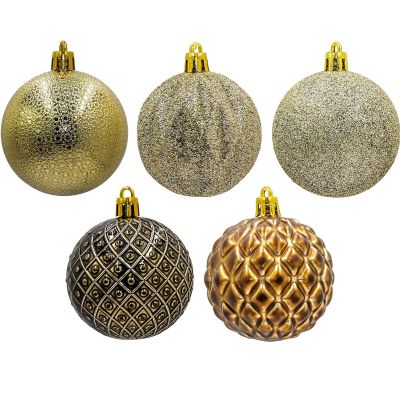 8. DECORATIVE PLASTIC BALL 6CM SET 35 PCS AMBER