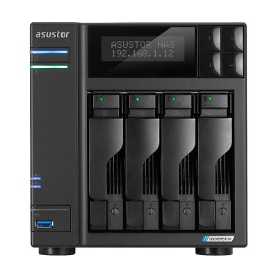 7. NAS Asustor AS6704T; Tower; 4x (3.5" SATA HDD/ 2.5" SSD); Intel Celeron N5105; 4GB DDR4 SODIMM (max. 16GB), 2x 2.5GbE, 4x M.2 2280 NVMe PCIe 3.0, 2x USB 3.2 Gen, 1x HDMI 2.0b, 1x optional 10 GbE card