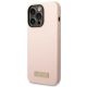 2. Guess Silicone Logo Plate MagSafe Case for iPhone 14 Pro - Pink