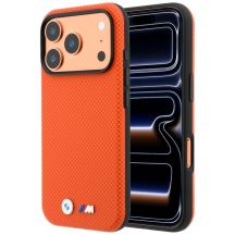 BMW M Quadrille Kevlar Metal Logo MagSafe Case for iPhone 17 Pro Max / 18 Pro Max - Orange
