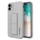 Wozinsky Kickstand Case iPhone 12 Pro Silicone Case with Stand Gray