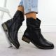 10. Rieker Z6883-00 Black Ruched Leather Women’s Ankle Boots