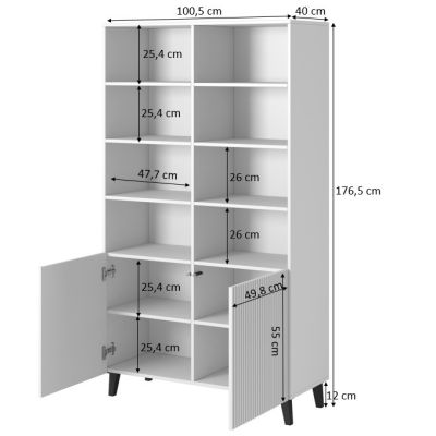 4. PAFOS shelf 100x40xH176.5 white matt