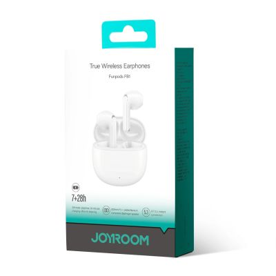 7. Joyroom JR-FB1 Funpods Bluetooth 6.0 In-Ear TWS Wireless Headphones - White