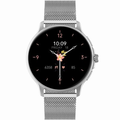6. GRAVITY GT12-6 Women's Smartwatch Purple Silicone Strap + Silver Bracelet