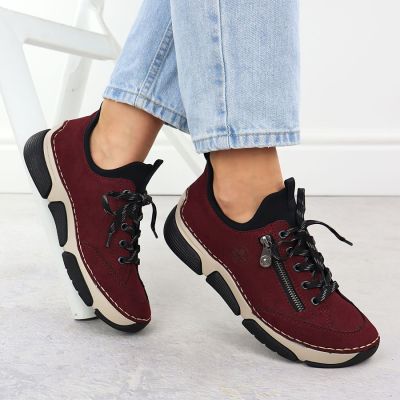 5. Comfortable women's burgundy shoes Rieker 45973-36