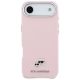 3. Karl Lagerfeld Karl & Choupette Head Pins Saffiano MagSafe iPhone Air Case - Pink