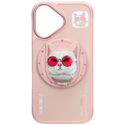 2. Nimmy Glasses Cool Cat MagSafe Case for iPhone 16 - Pink