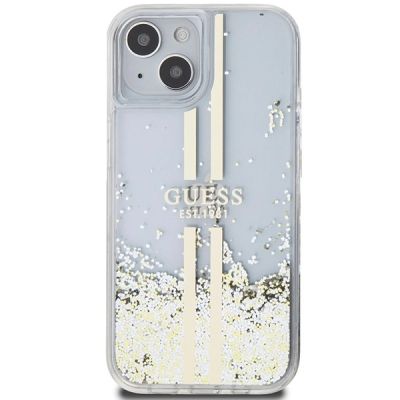 3. Guess Liquid Glitter Gold Stripes case for iPhone 15 Plus / 14 Plus - transparent
