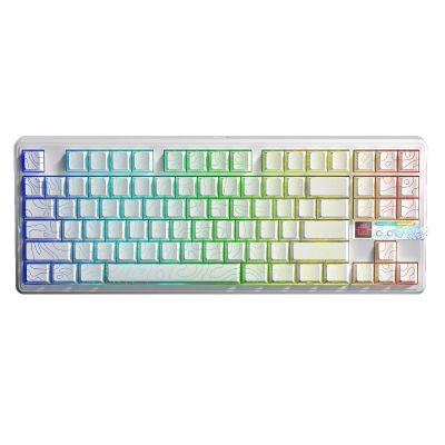 gasket F87Pro V2 White Contour Engraved Star Vector switch RGB AULA keyboard