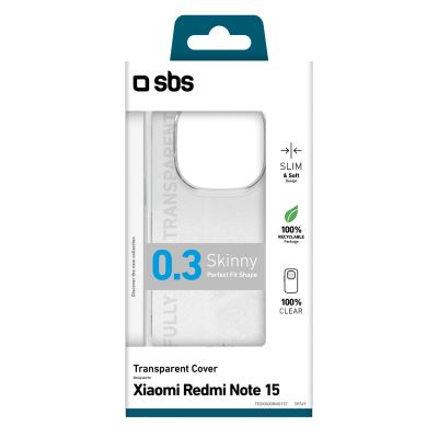 2. SBS Skinny Cover for Xiaomi Redmi Note 15 - transparent