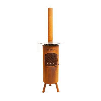 21. BF Bongiano LP rusty garden fireplace