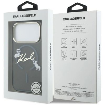 8. Karl Lagerfeld Script Logo MagSafe Case for iPhone 18 Pro Max / 17 Pro Max - Black