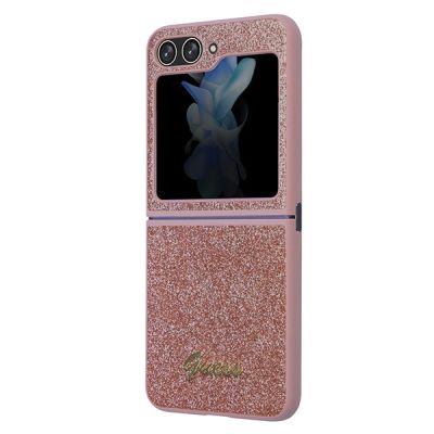 6. Guess Glitter Script case for Samsung Galaxy Z Flip 5 - pink