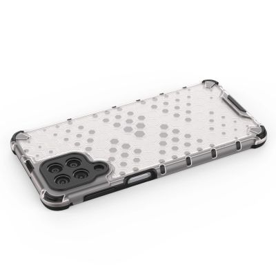 11. Honeycomb case armored cover with a gel frame for Samsung Galaxy M53 5G transparent