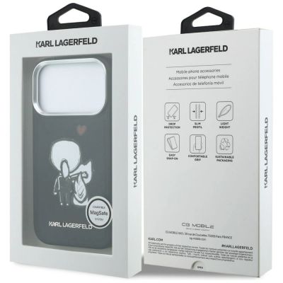8. Karl Lagerfeld Karl & Choupette Back Logo MagSafe Case for iPhone 17 Pro Max - Black