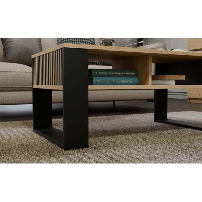 5. COFFEE TABLE MODERN 2P SLIM ARTISAN BLACK LEG