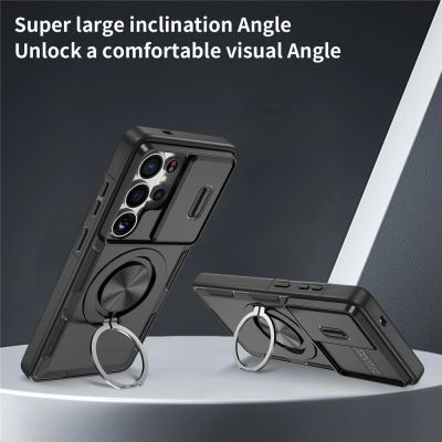 5. Samsung Galaxy S26 Ultra Case with Sliding Camera Cover and Swivel Stand Compatible with MagSafe - Black