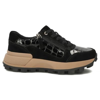 2. Women's patent leather wedge sneakers, black Filippo DP7988