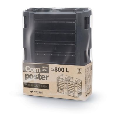 9. GARDEN COMPOST BIN EKOBAT SEGMENTED MODULE COMPOGREEN BLACK 800L