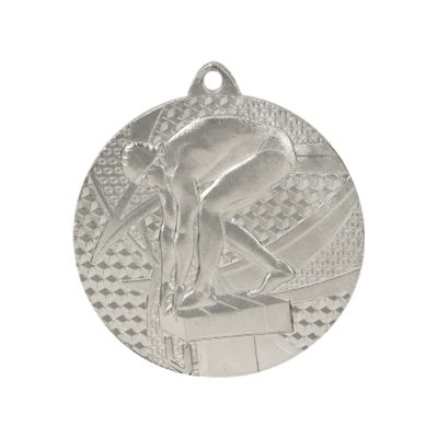 10. Silver medal - swimming - steel medal