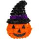 2. DECORATIVE PUMPKIN FIGURINE 35CM HALLOWEEN PURPLE STRIP