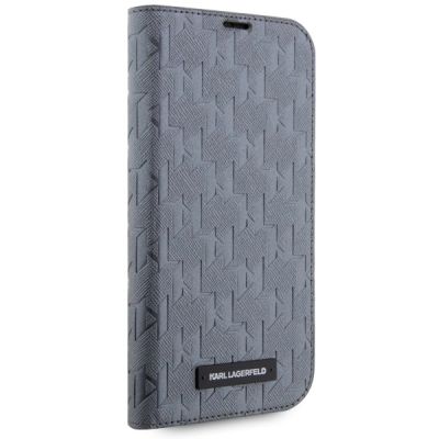 5. Karl Lagerfeld KLBKP14SSAKLHPG iPhone 14 6.1" bookcase silver/silver Saffiano Monogram