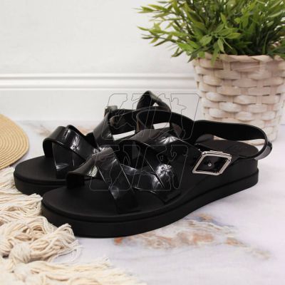 2. Zaxy W INT1714 black rubber Roman sandals